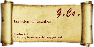 Gindert Csaba névjegykártya